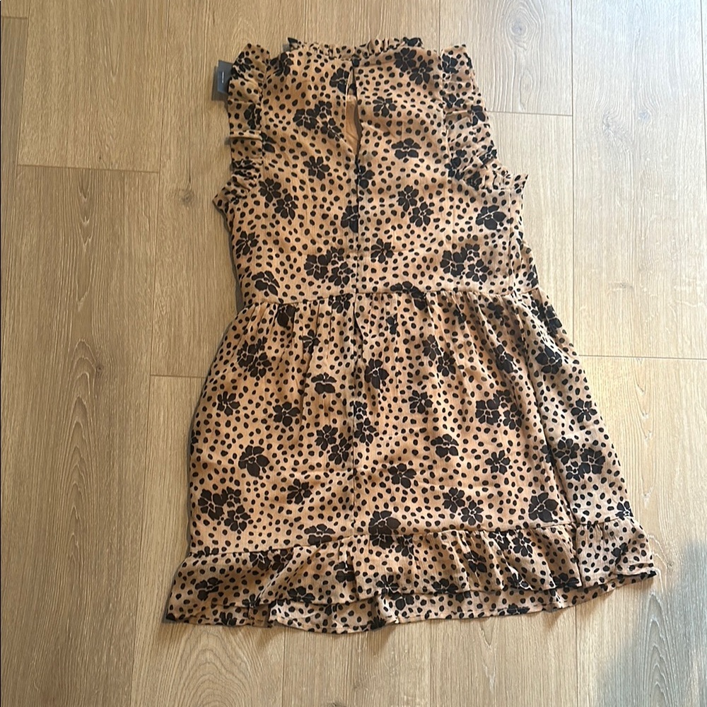Leopard Print Sleeveless Kids Dress - Picture 2 of 3